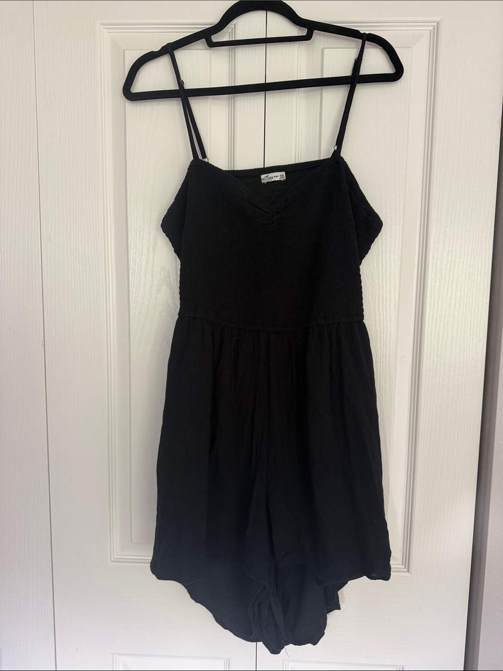 Hollister Black Smocked Spaghetti Strap Romper